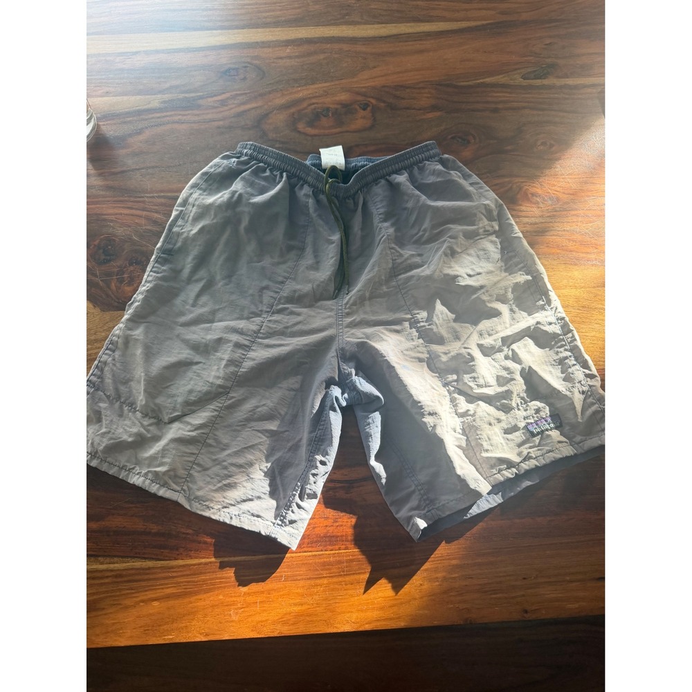 Patagonia Vintage Baggies Shorts Mens Small Blue Grey Made in USA Destroyed - Picture 10 of 11